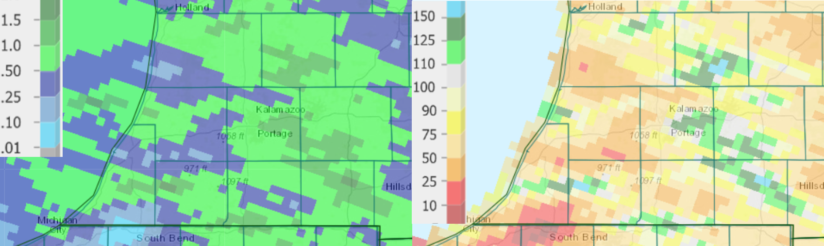 Precipitation totals.